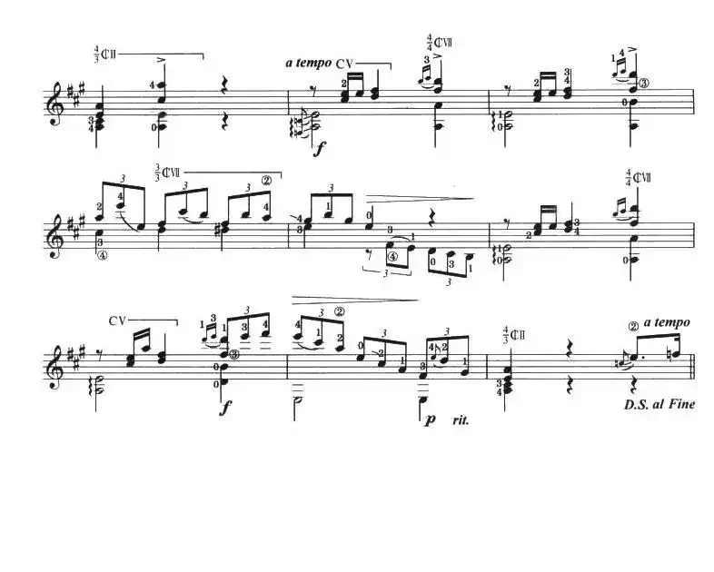 古典吉他考级七级外国乐曲C组（3、玛丽埃塔）
