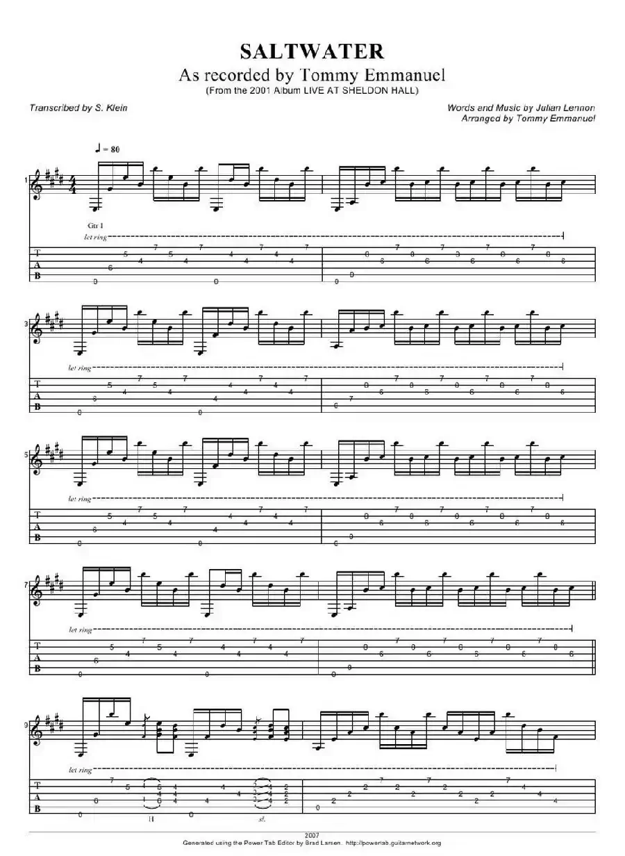tommy emmanuel： saltwater(1)（指弹吉它）
