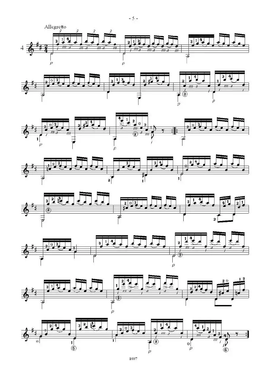 卡尔卡席25首练习曲之1——5
