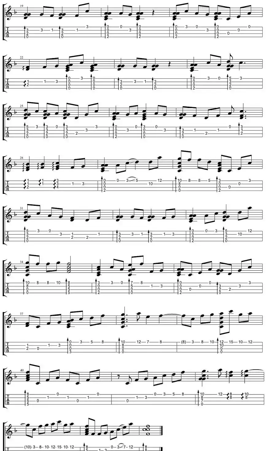 菊花台（尤克里里指弹谱、Ukulele狂热编排版）