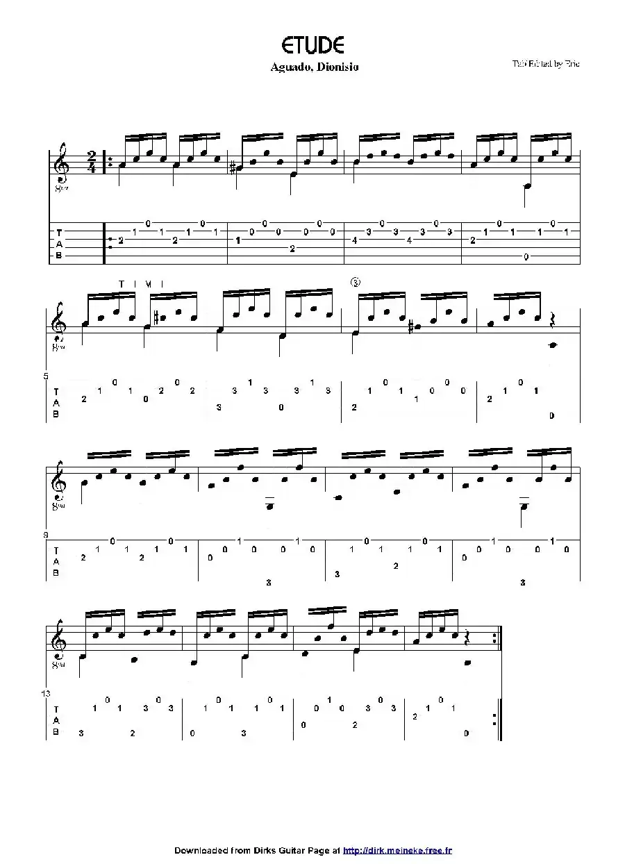 aguado etude（古典吉他）