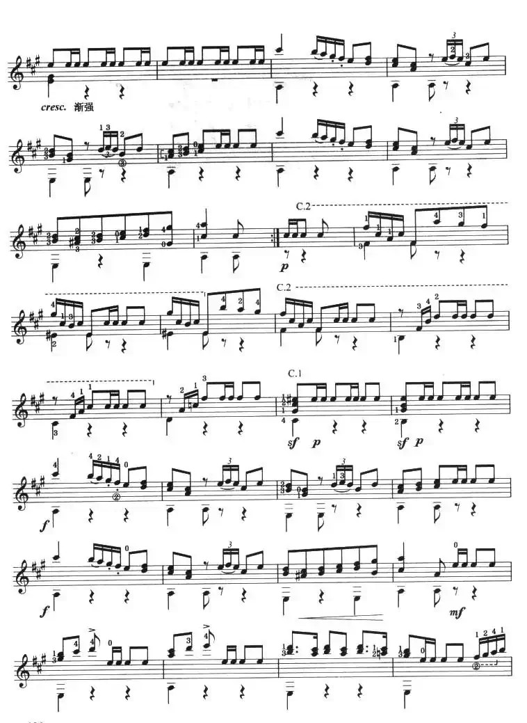 古典吉他考级七级外国乐曲A组（3、玛祖卡舞曲）