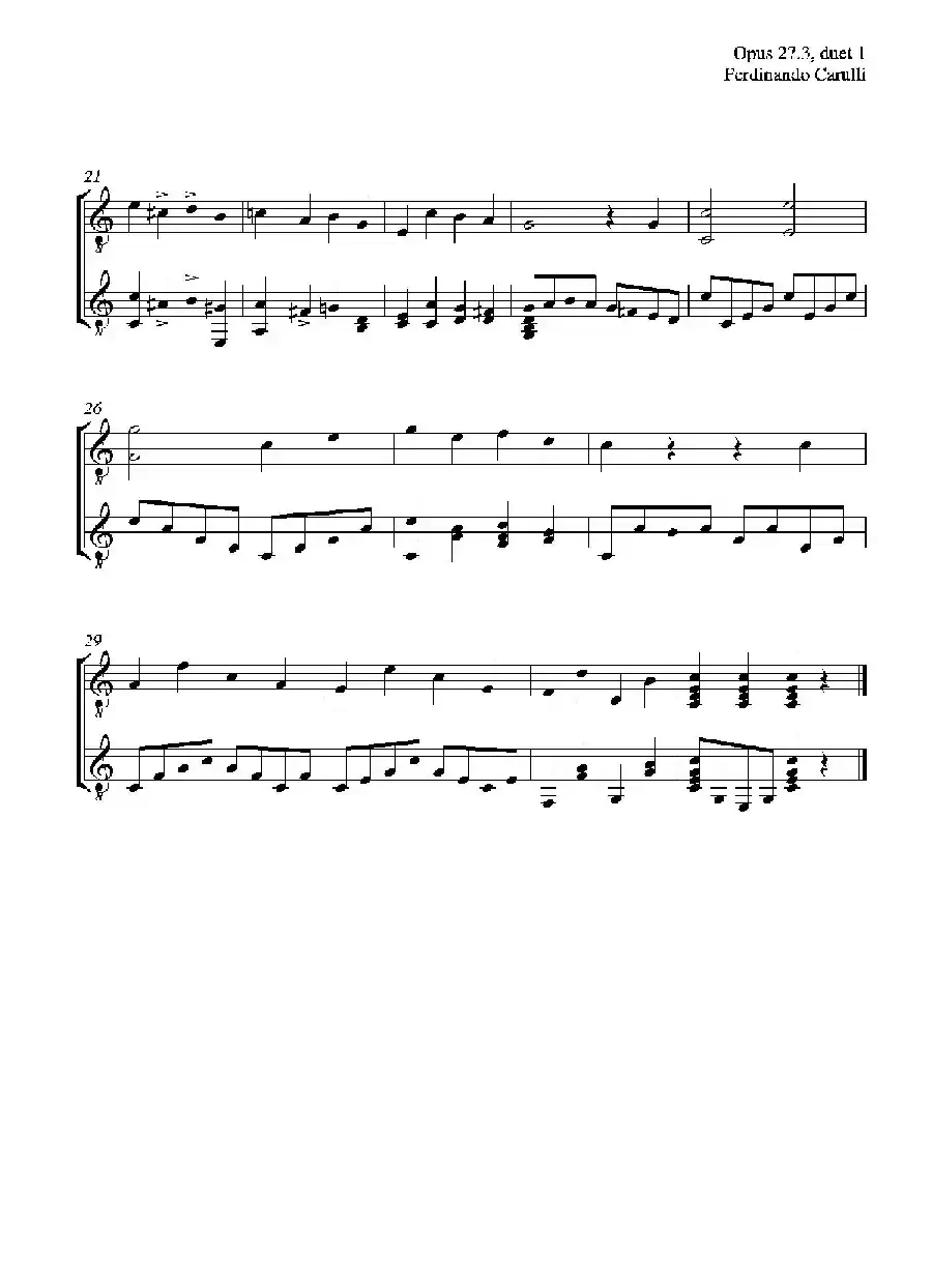 Metodo Completo Op.27-3（古典吉他二重奏练习·1）