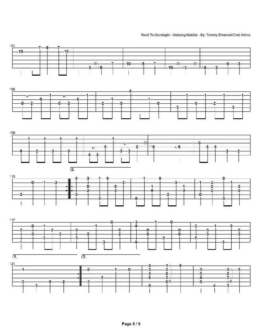 tommy emmanuel： road to gundaghi waltzing matilda（指弹吉它）