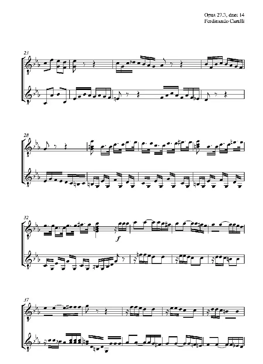 Metodo Completo Op.27-3（古典吉他二重奏练习·14）