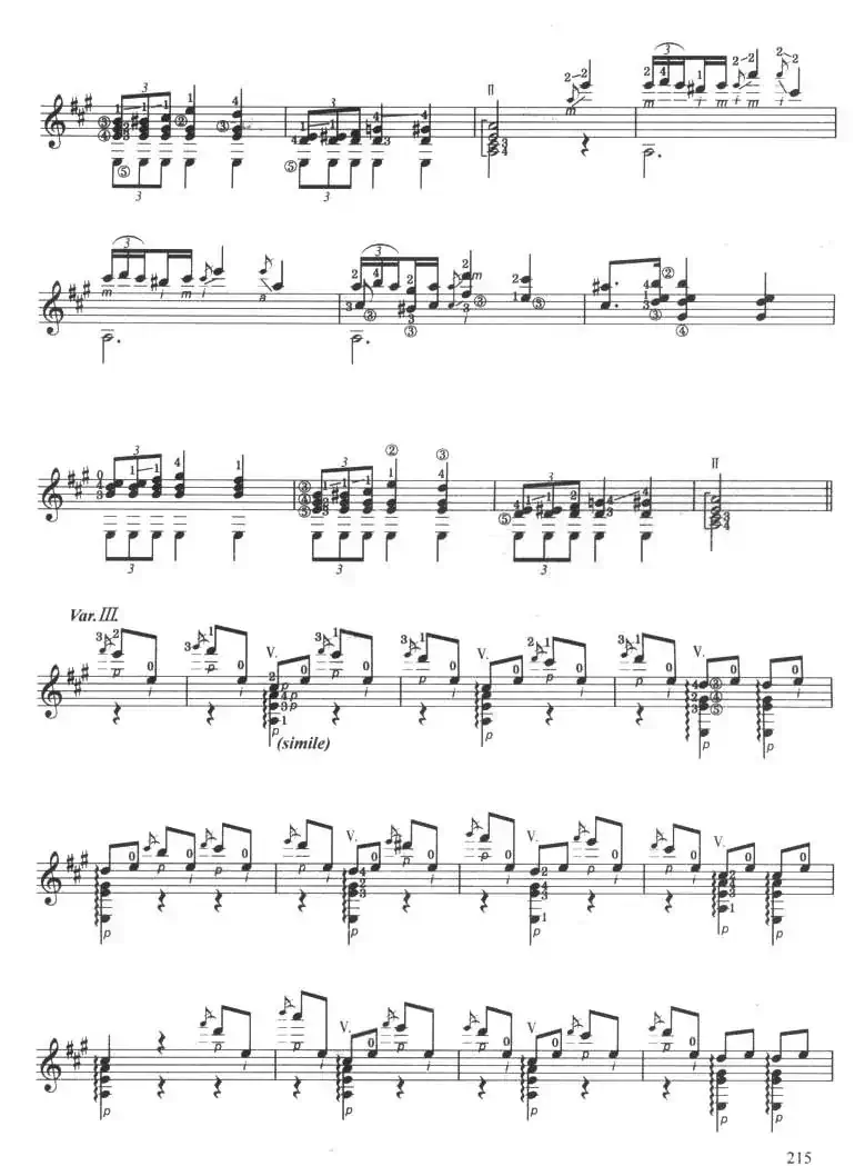 古典吉他考级十级外国乐曲A组（3、威尼斯狂欢节主题与变奏）