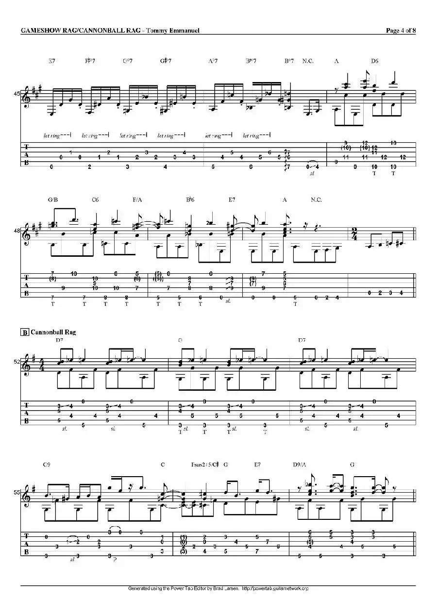 tommy emmanuel：gameshow rag/cannonball rag（指弹吉他）