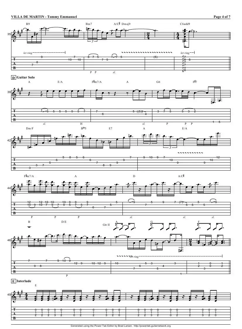 tommy emmanuel：villa de martin（指弹吉它）