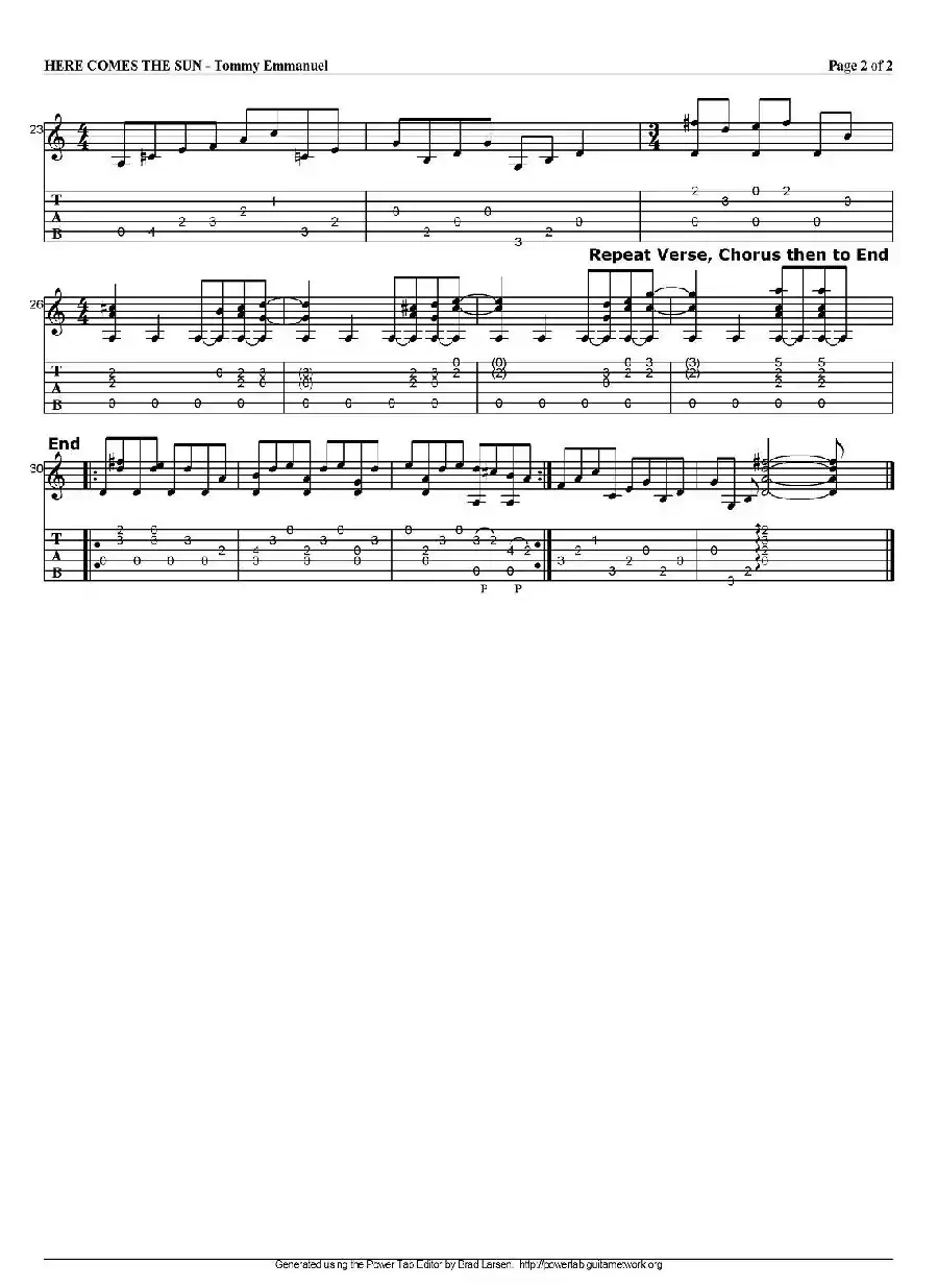 tommy emmanuel：here comes the sun（指弹吉他）