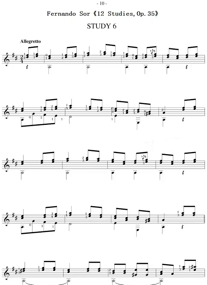 Fernando Sor《12 Studies,Op.35》（STUDY 6）