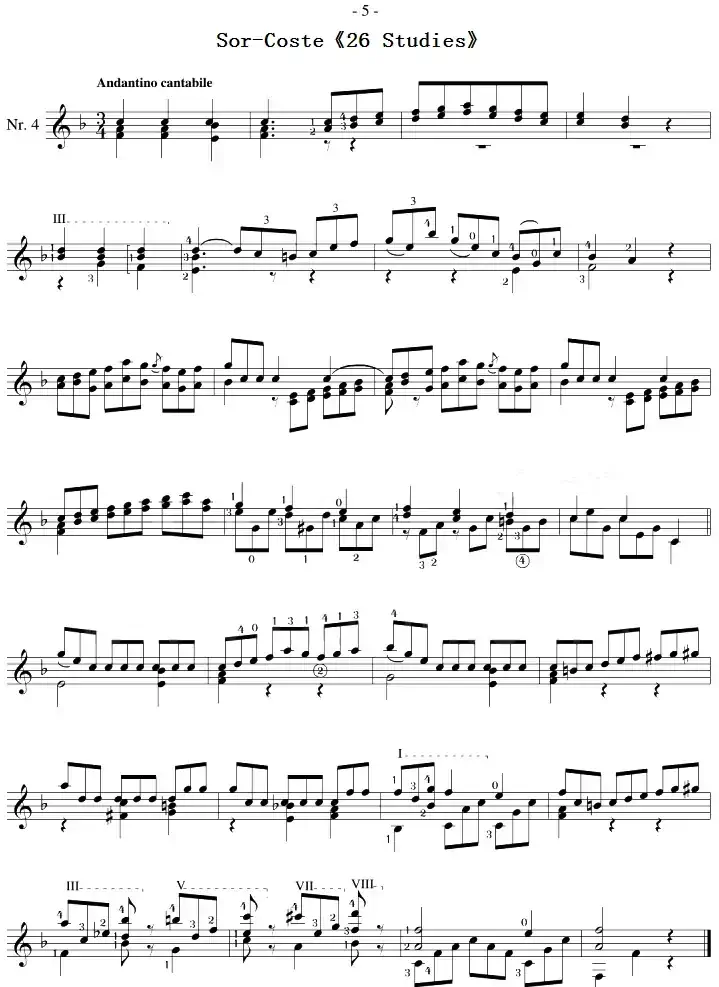 Sor-Coste《26 Studies》（STUDY 4）