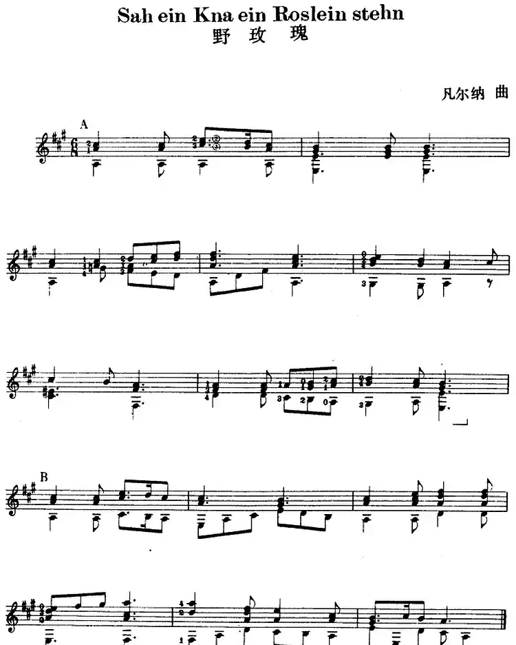西班牙吉他独奏曲：野玫瑰