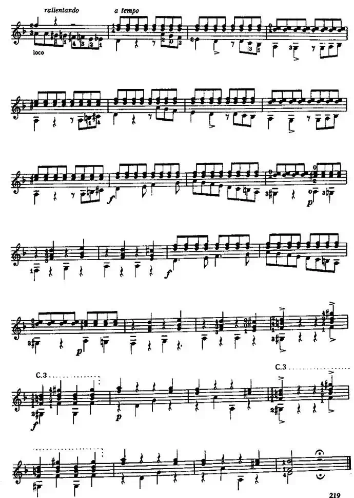 随想曲第13首（古典吉他）