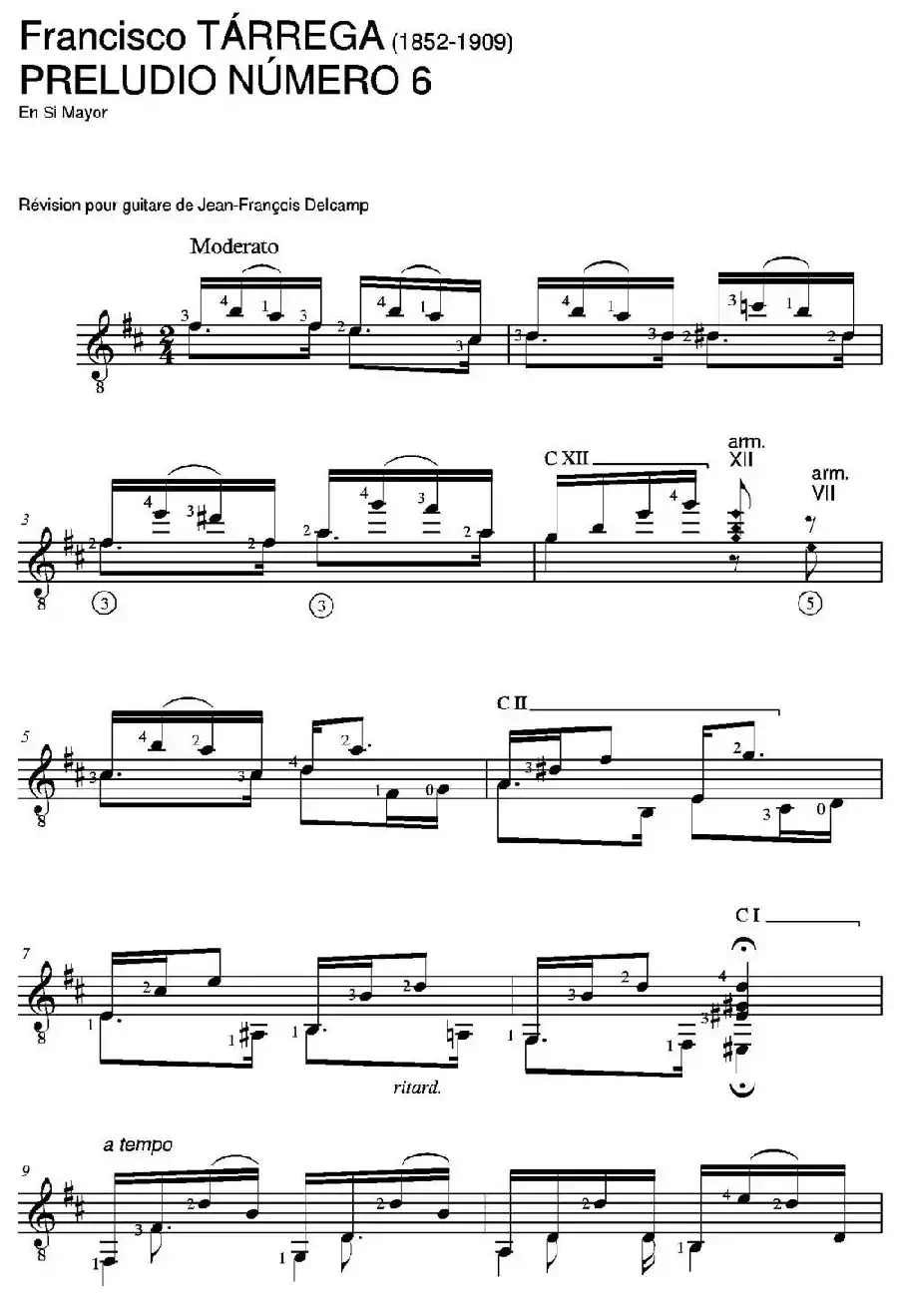 PRELUDIO NUMERO 6（古典吉他）