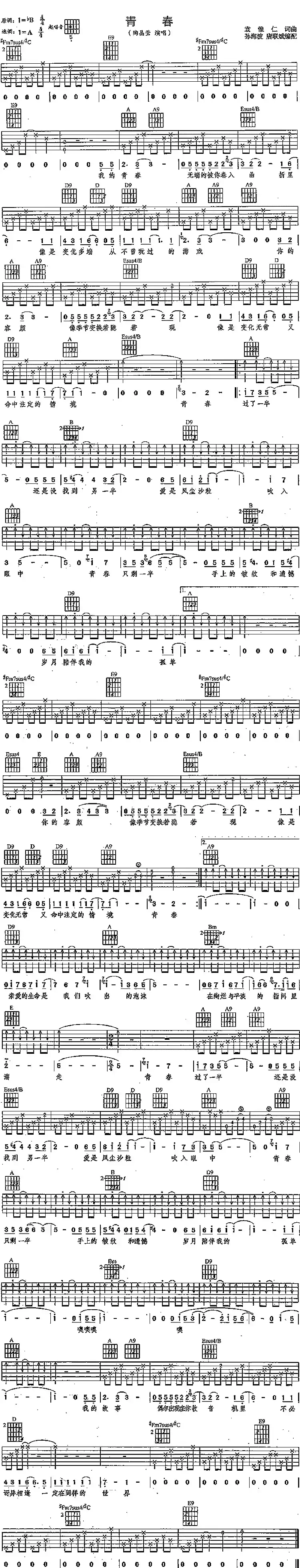 青春(袁惟仁 词曲)