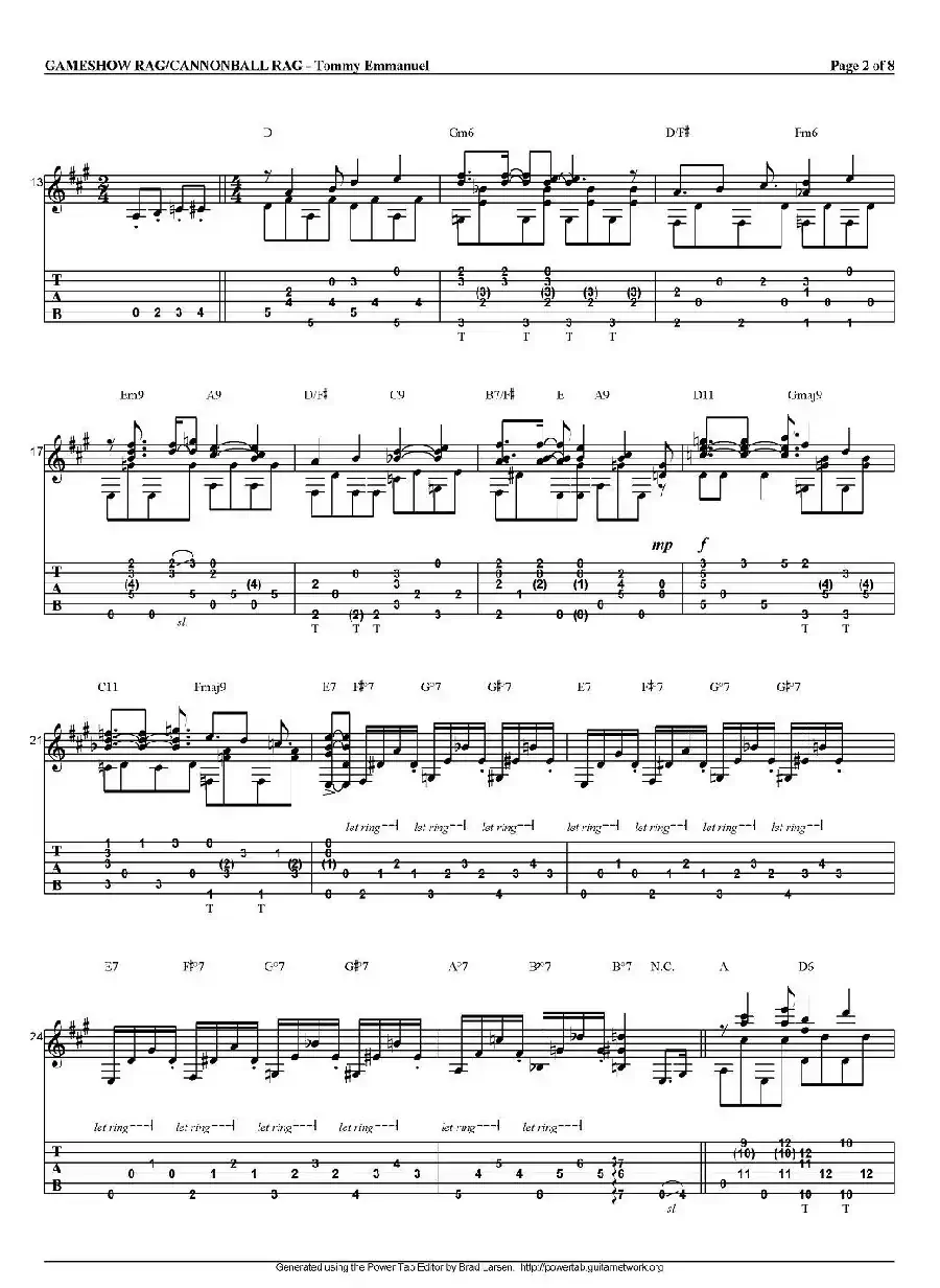 tommy emmanuel：gameshow rag/cannonball rag（指弹吉他）