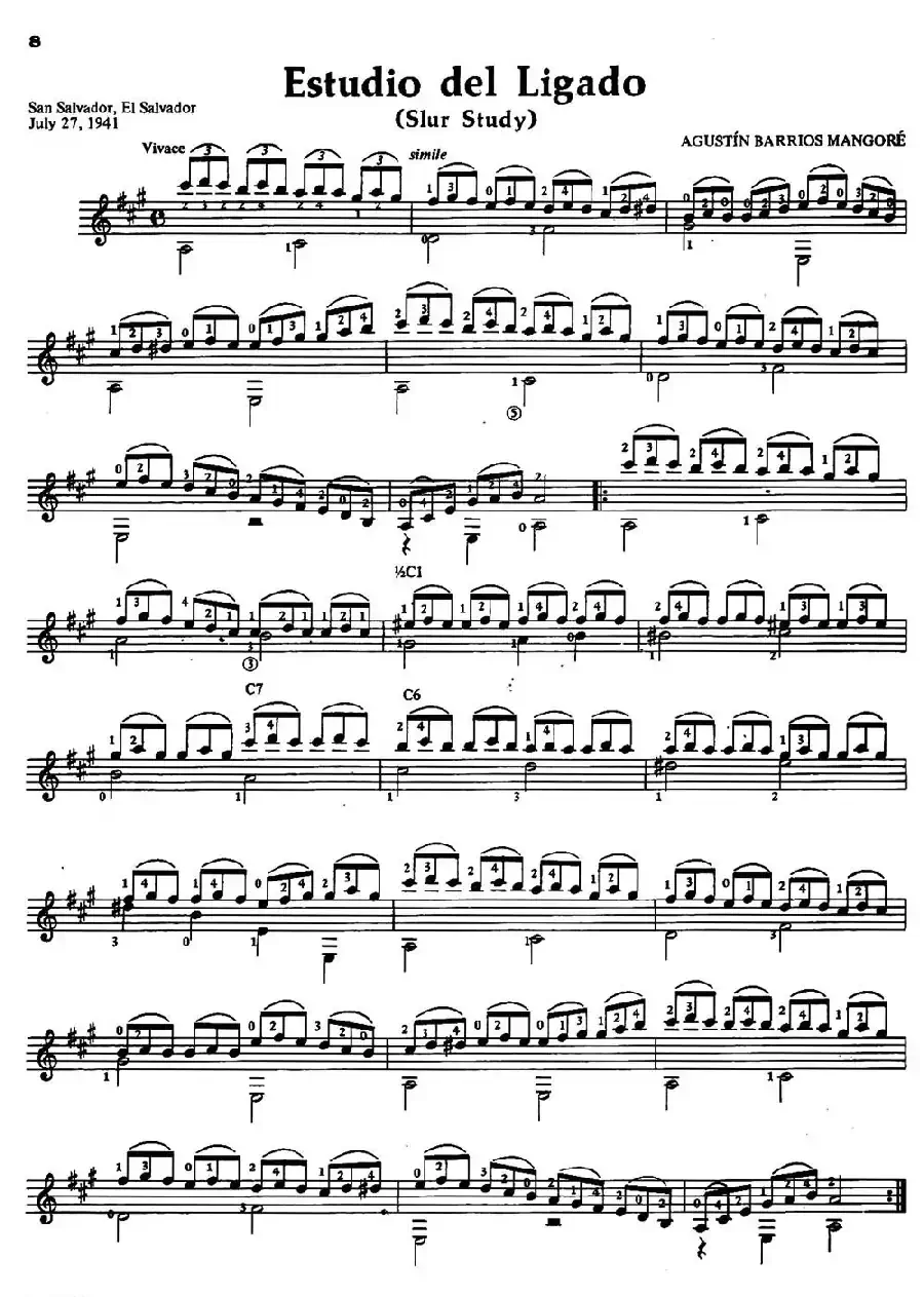 Estudio del Ligado（古典吉他）