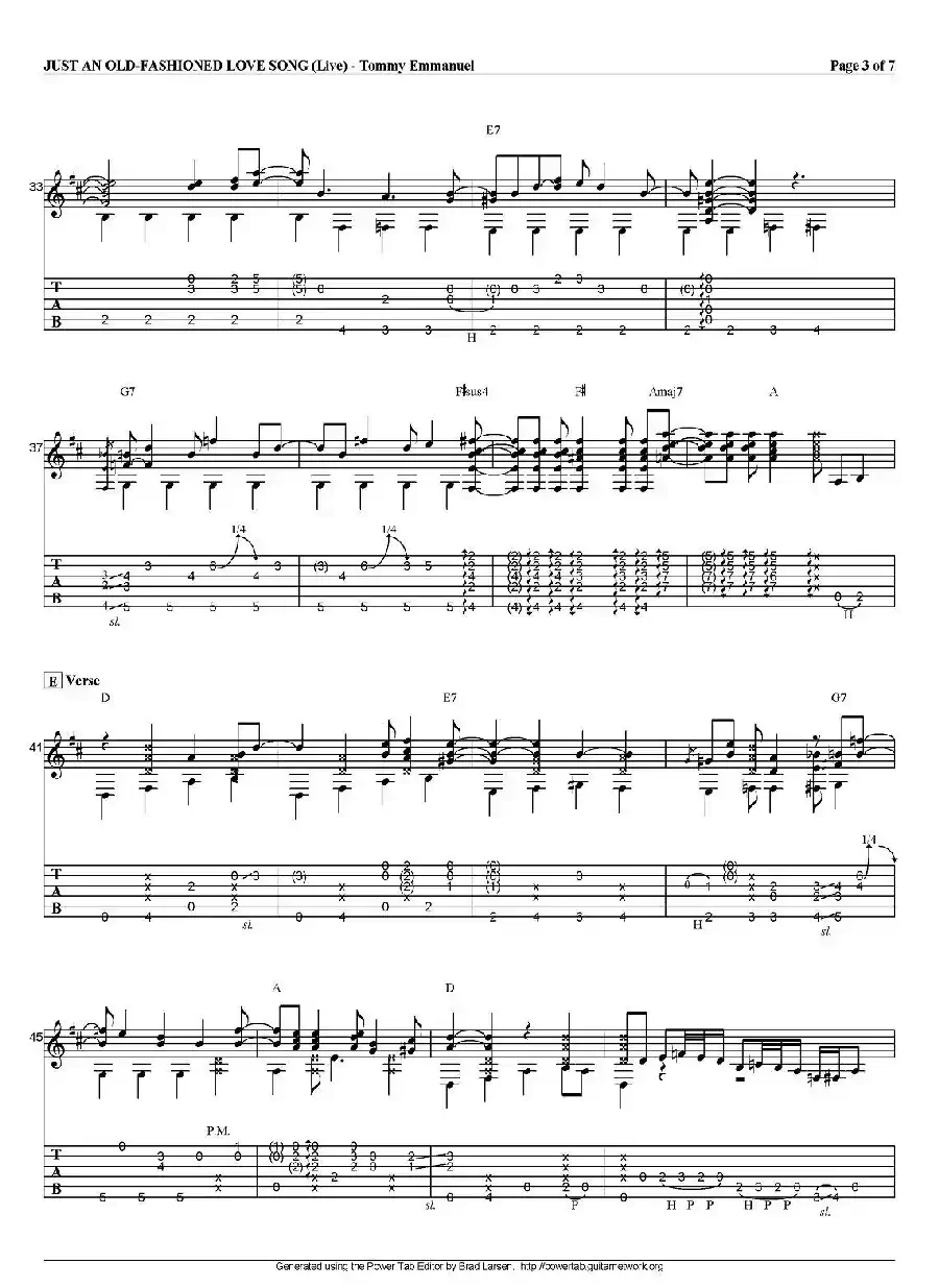 tommy emmanuel：just an old fashioned love song（指弹吉他）