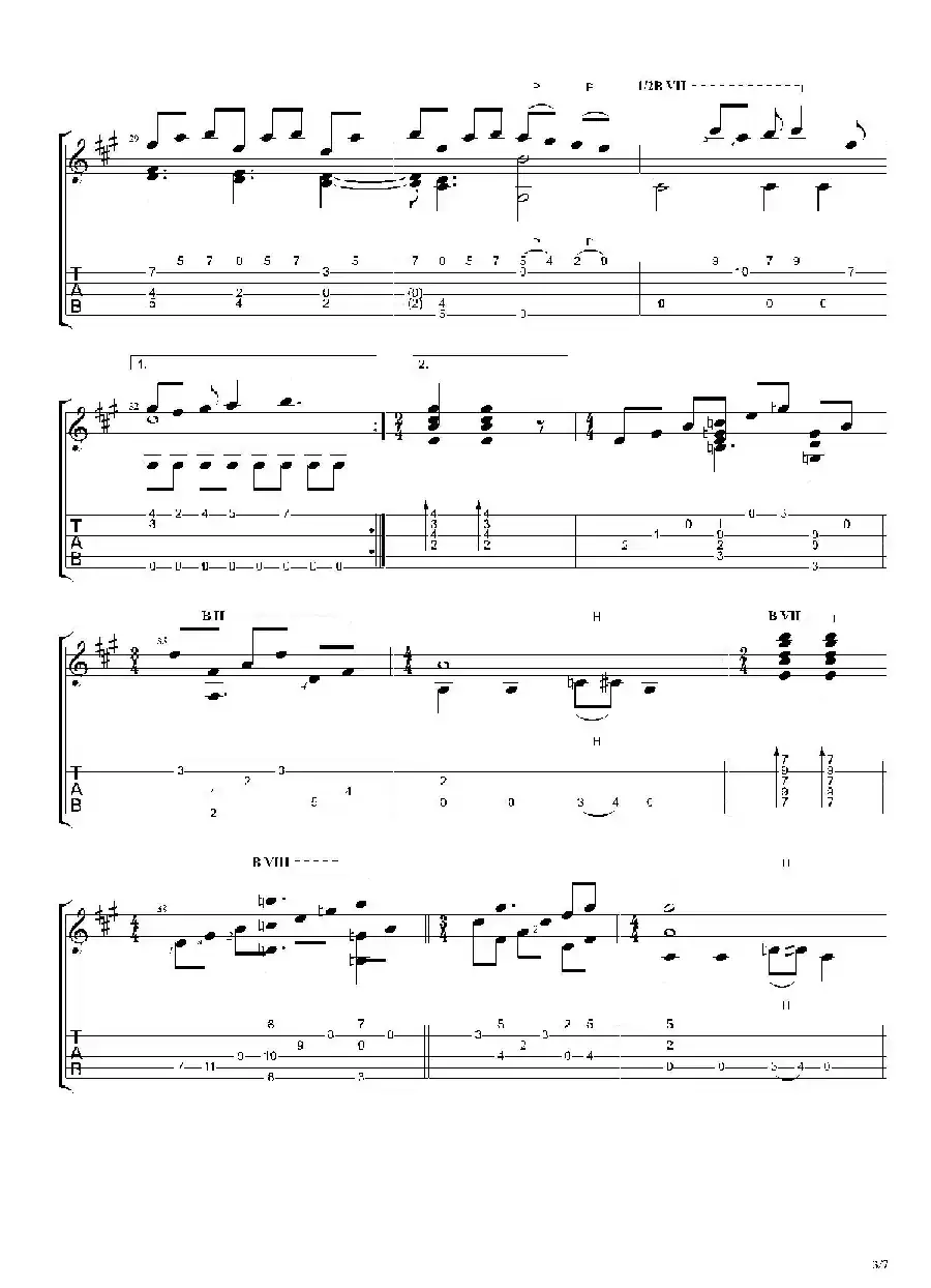 古典吉他：The Beatles：Here Comes The Sun
