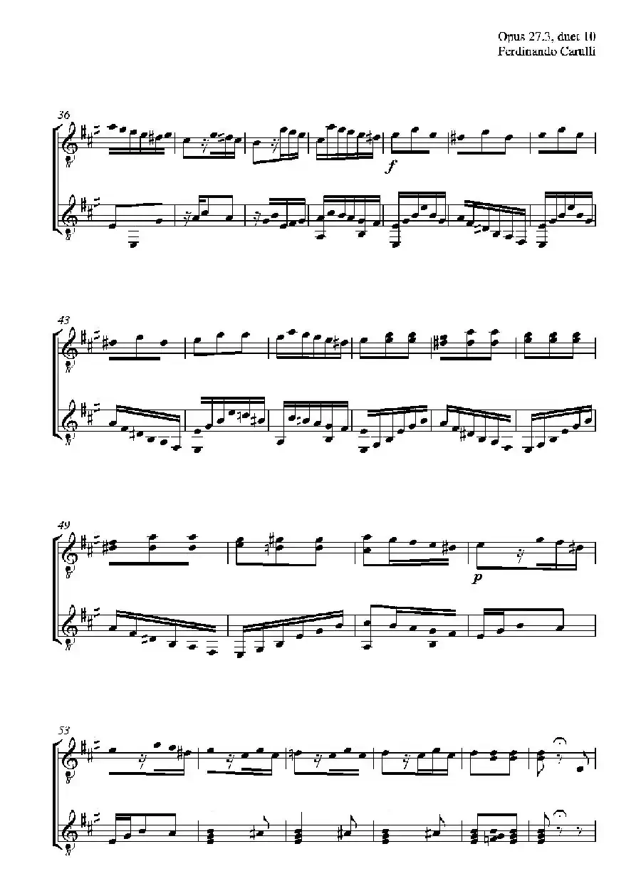 Metodo Completo Op.27-3（古典吉他二重奏练习·10）