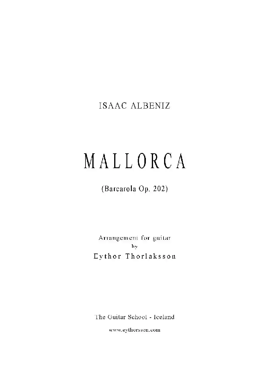 Mallorca(Barcarola Op.202)（古典吉他）