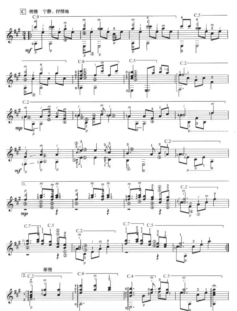 古典吉他考级七级中国乐曲（瑶族舞曲）