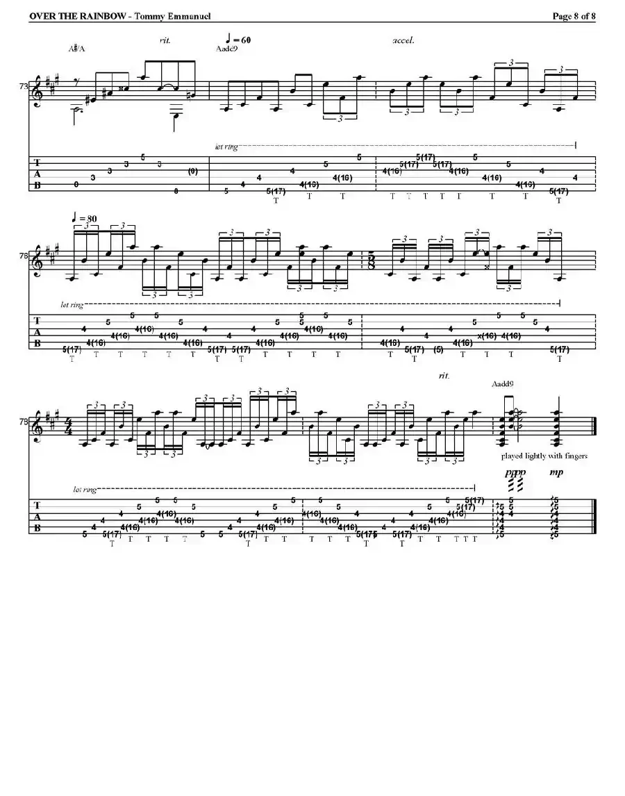 tommy emmanuel：over the rainbow（指弹吉他）