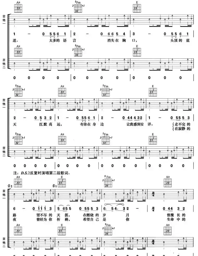 礼物（许巍词曲、双吉他）