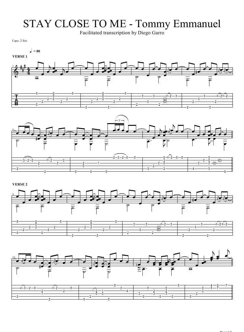 tommy emmanuel：stay close to me version（指弹吉它）