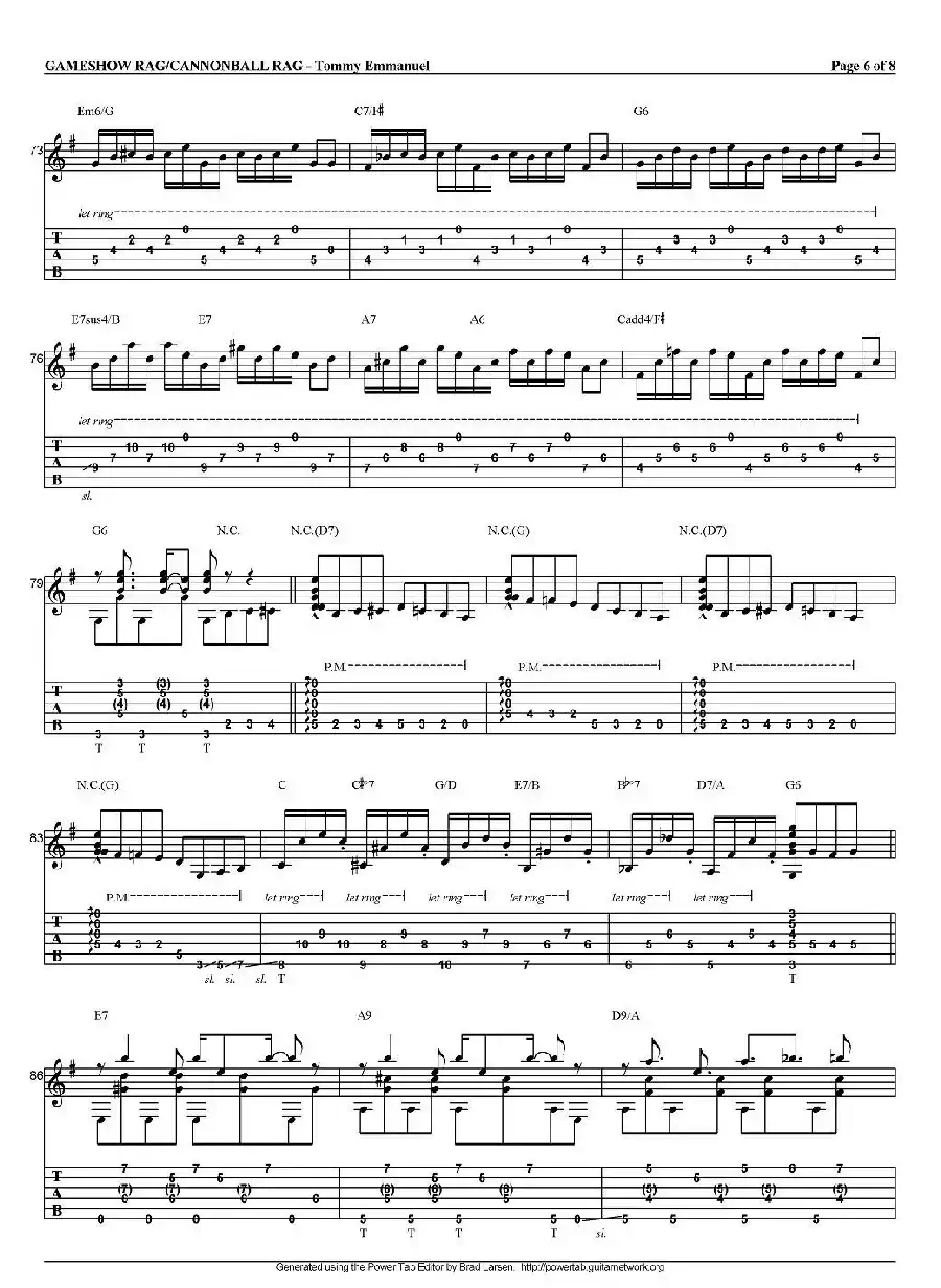 tommy emmanuel：gameshow rag/cannonball rag（指弹吉他）