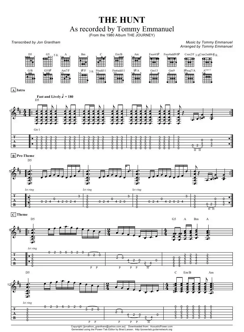 tommy emmanuel：the hunt（指弹吉它）