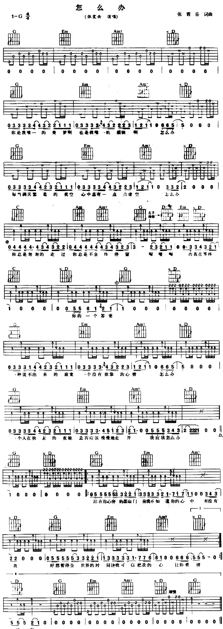 怎么办(张震岳词曲)