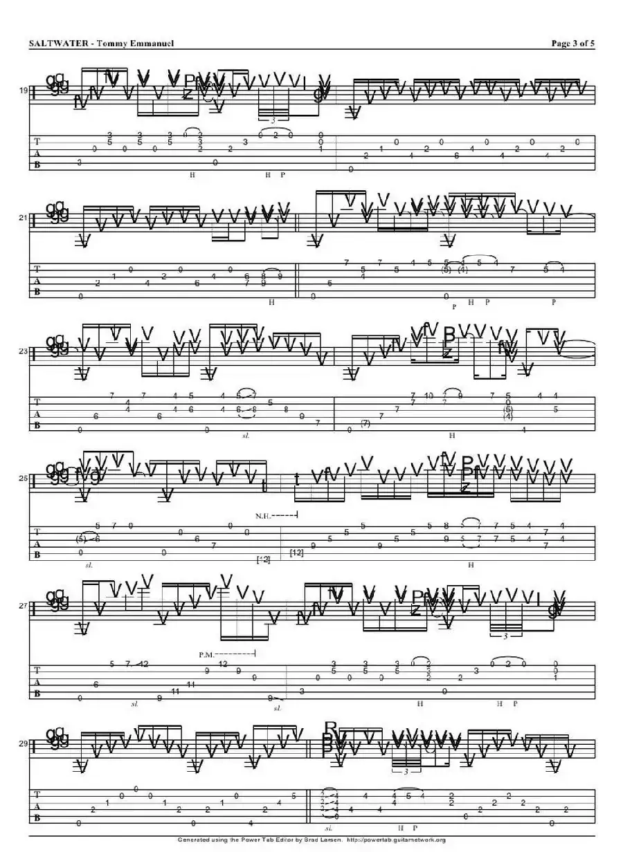 tommy emmanuel： saltwater（指弹吉它）
