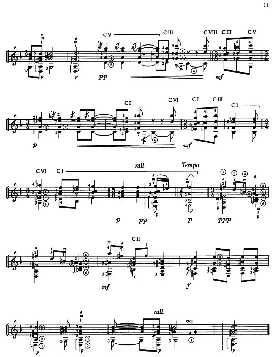 Joaquin Rodrigo Music for Guitar（罗德里戈吉他音乐P7-11）（古典吉他）