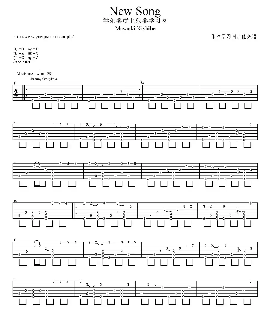 New Song（岸部真明指弹吉他谱）