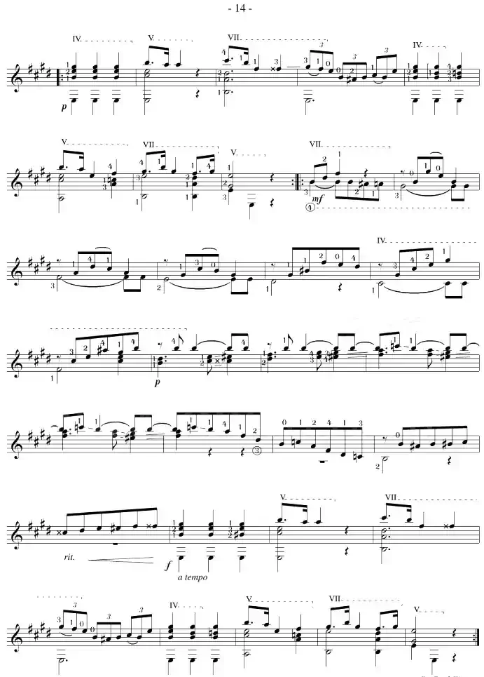 Napoleon Coste《25 Studies,Op.38》（STUDY 7）
