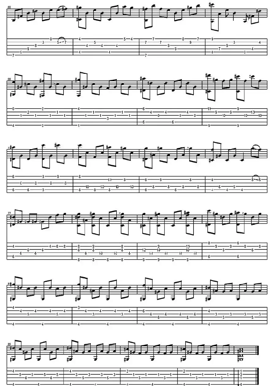 My Heart Will Go On（指弹谱）