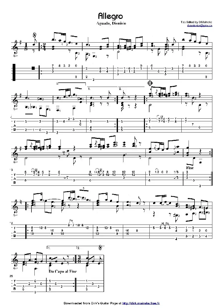 aguado allegro（古典吉他）