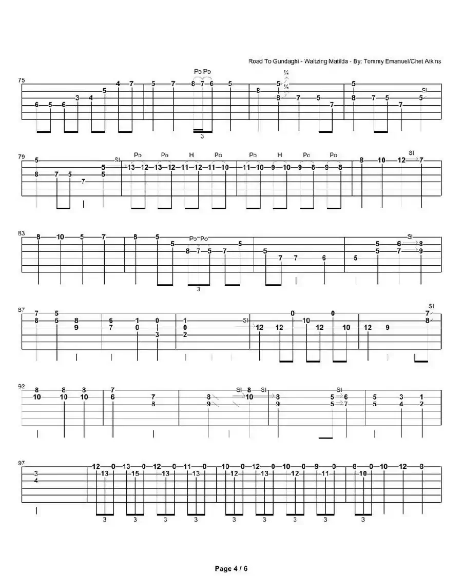 tommy emmanuel： road to gundaghi waltzing matilda（指弹吉它）