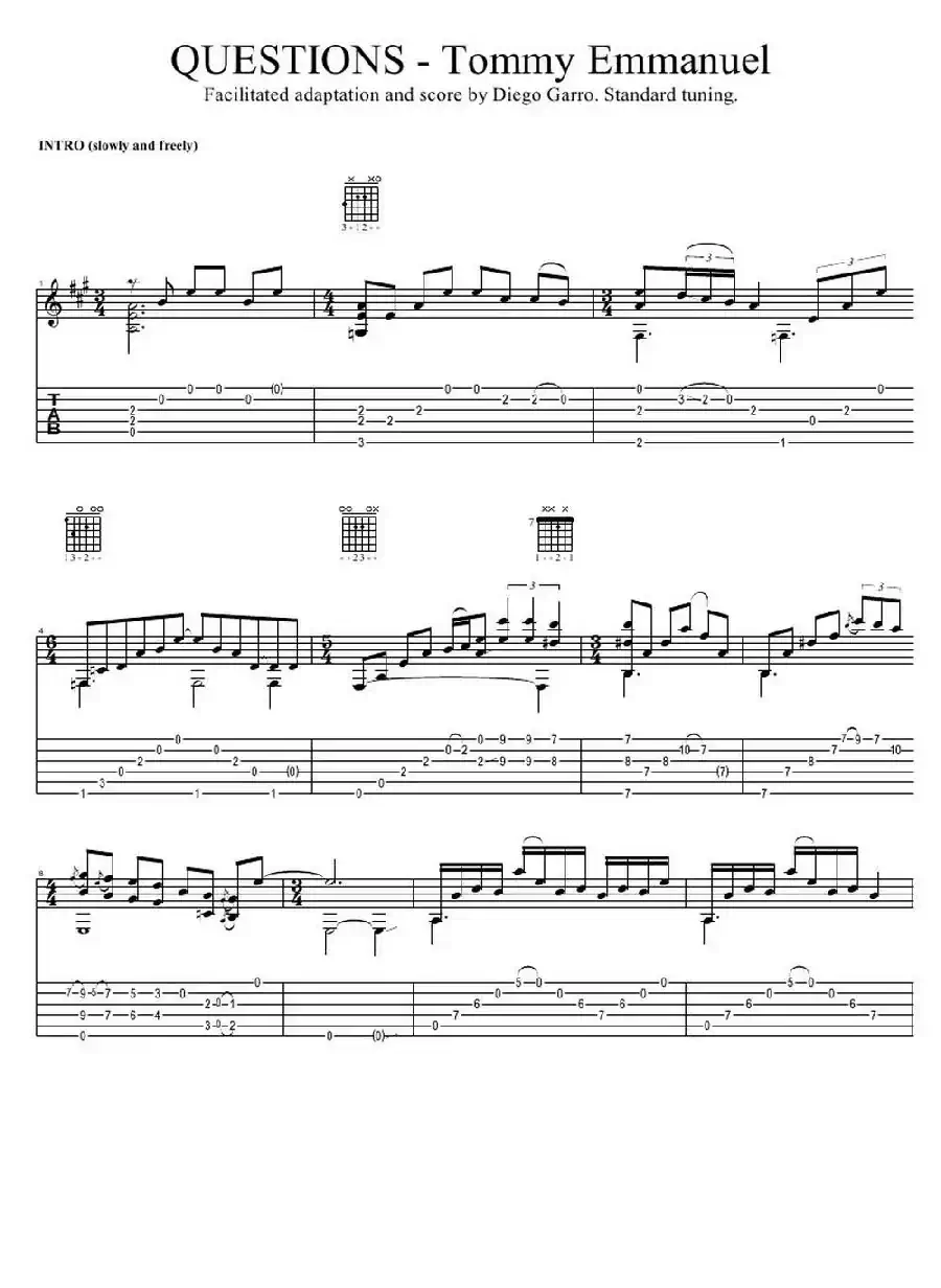 tommy emmanuel： questions Tommy Emmanuel（指弹吉它）