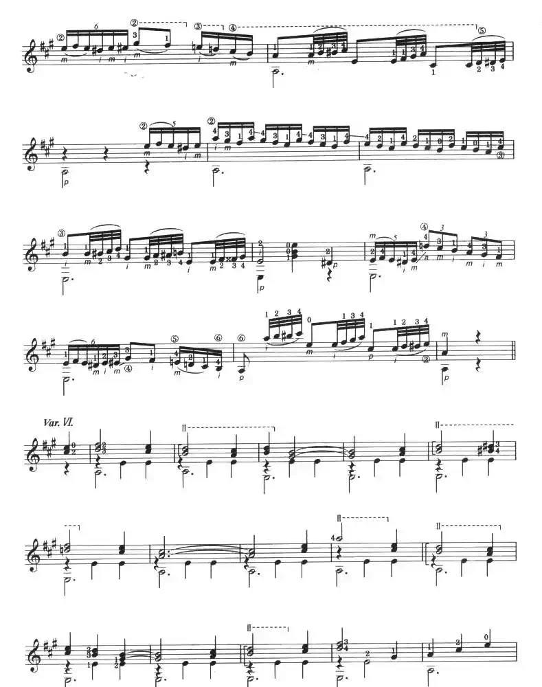 古典吉他考级十级外国乐曲A组（3、威尼斯狂欢节主题与变奏）