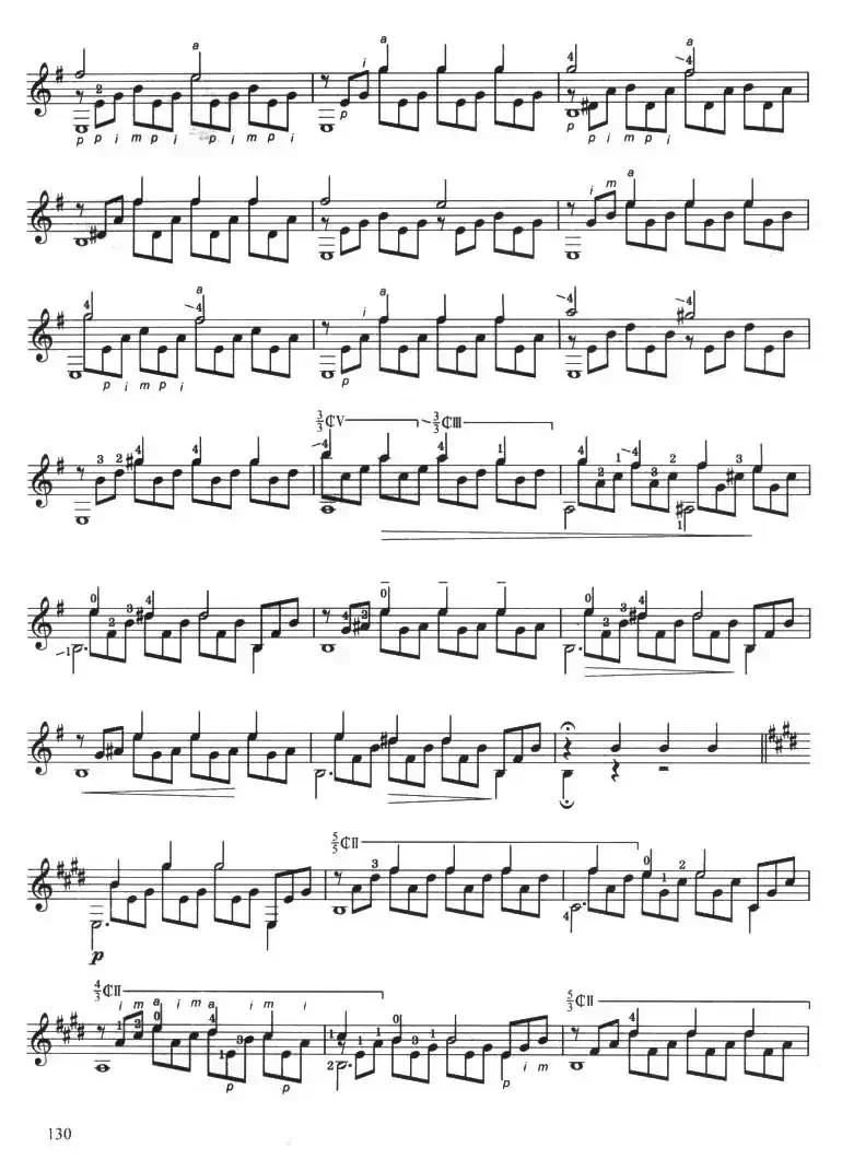 古典吉他考级八级练习曲（2首）