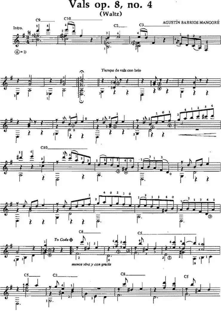Vals op.8no.4（古典吉他）