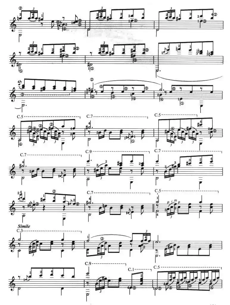 古典吉他考级九级外国乐曲B组（1、西班牙小夜曲）