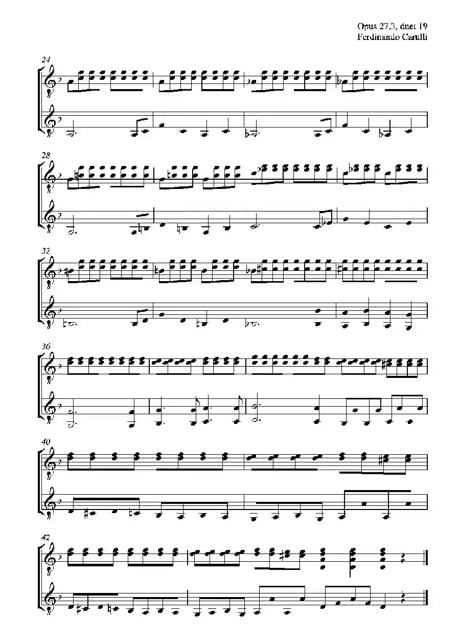Metodo Completo Op.27-3（古典吉他二重奏练习·19）