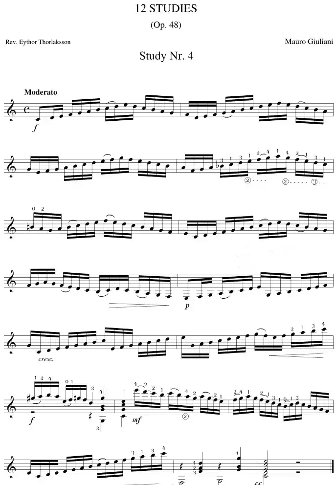 Mauro Giuliani《12 Studies,Op.48》（STUDY 4）