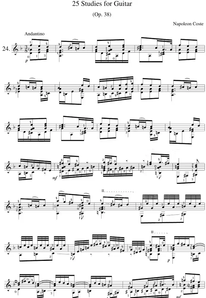 Napoleon Coste《25 Studies,Op.38》（STUDY 24）