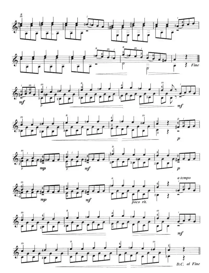 古典吉他考级二级外国乐曲C组（4首）