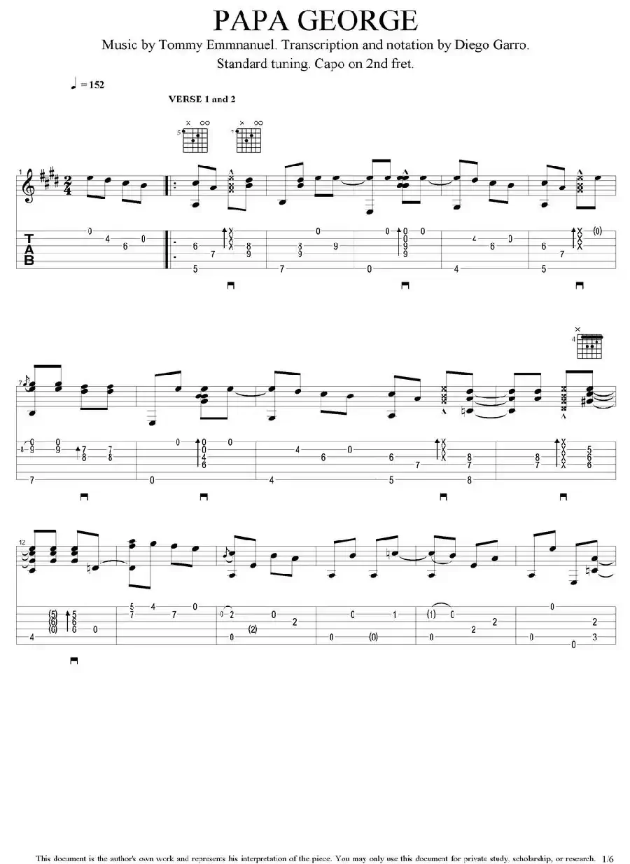 tommy emmanuel：papa george（指弹吉他）