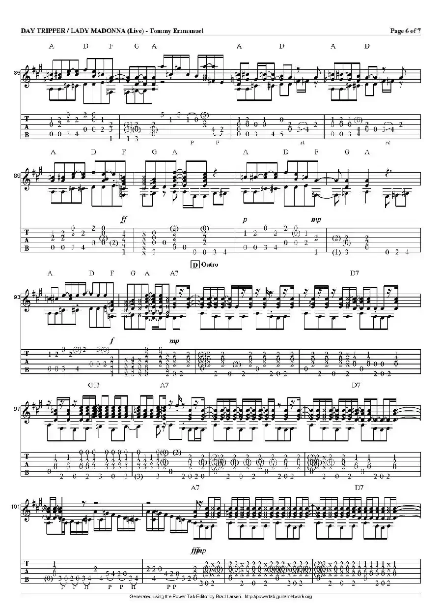 tommy emmanuel:day tripper/lady madonna（指弹吉他）